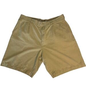 Tommy Bahama Silk Shorts Pleated Khaki Casual Golf Size 36‎